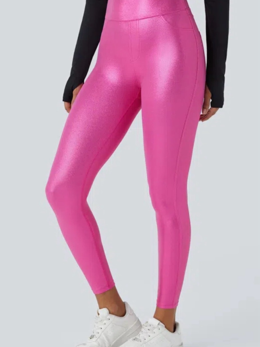 HALARA Shiny Hot Pink High-Waist Leggings